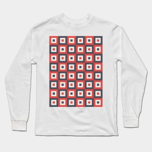 Black and Red Checkered Pattern Long Sleeve T-Shirt